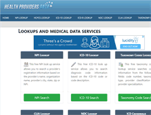 Tablet Screenshot of healthprovidersdata.com